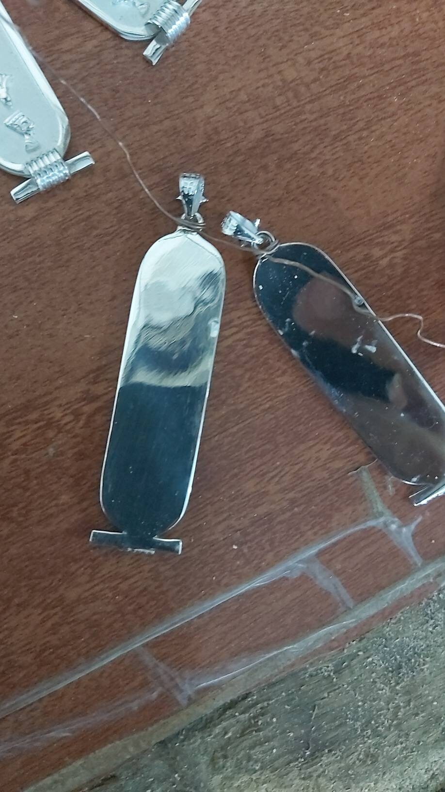 Egyptian Handmade Silver Shiftshy Necklace Cartouche - Thumbnail 3