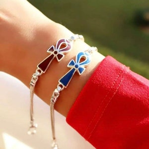 Handmade Egyptian Silver 925 Key of life Bracelet