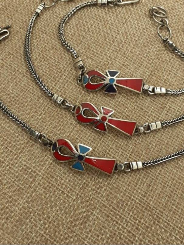 Handmade Egyptian Silver 925 Key of life Bracelet - Thumbnail 4