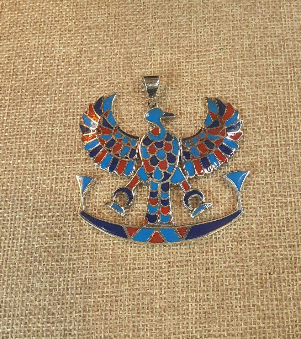 Handmade Egyptian Silver 925 Nekhbet Necklace. - Thumbnail 2