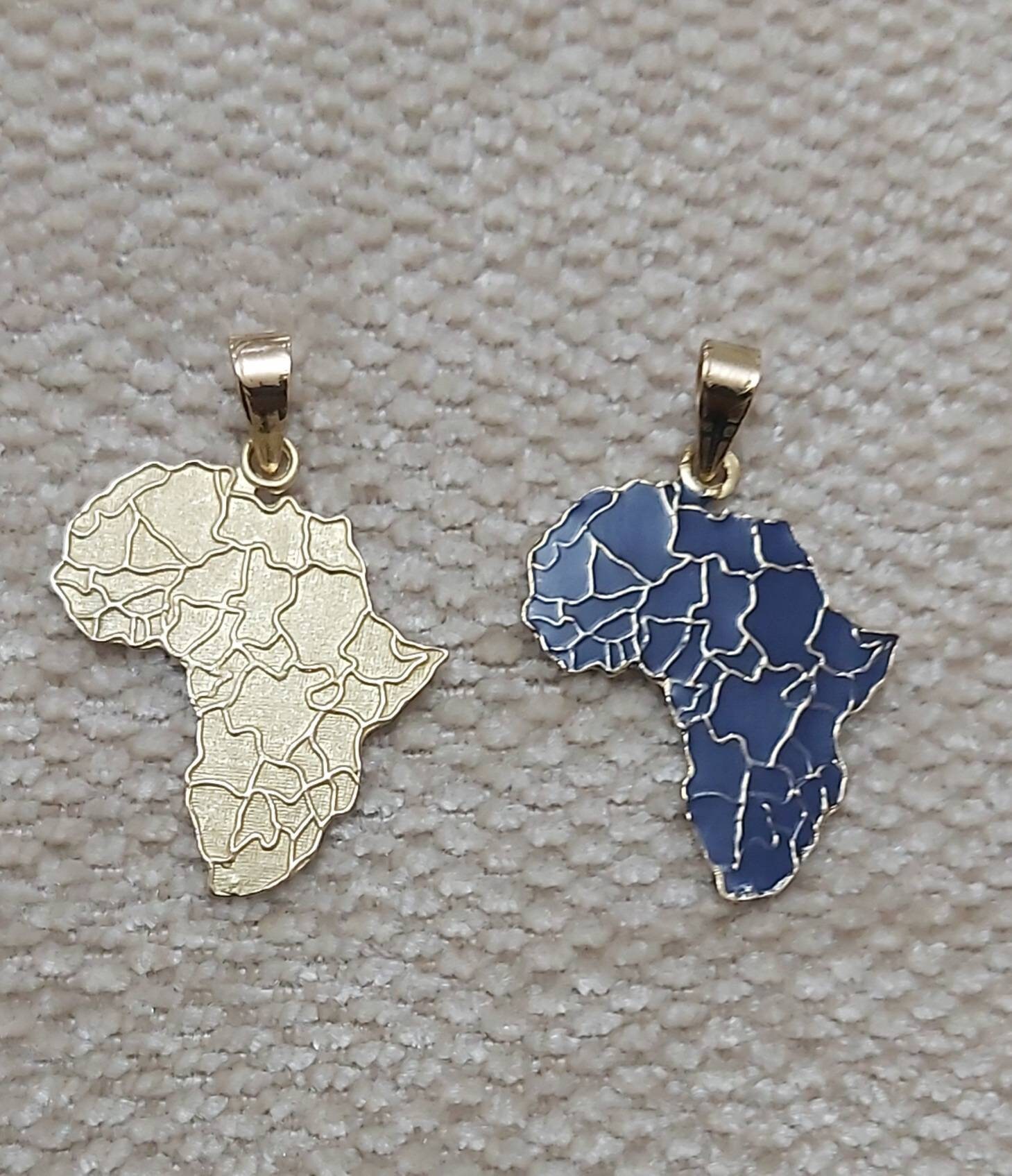 Handmade Egyptian 18K Africa Map Pendant - Thumbnail 3