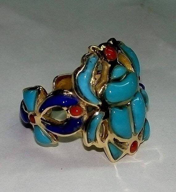 Egyptian Silver 925 Scarab Ring - Thumbnail 5