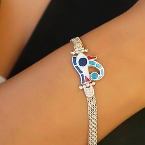 Handmade Silver 925 Eye Of Horus Bracelet: Egyptian Gemstone Art