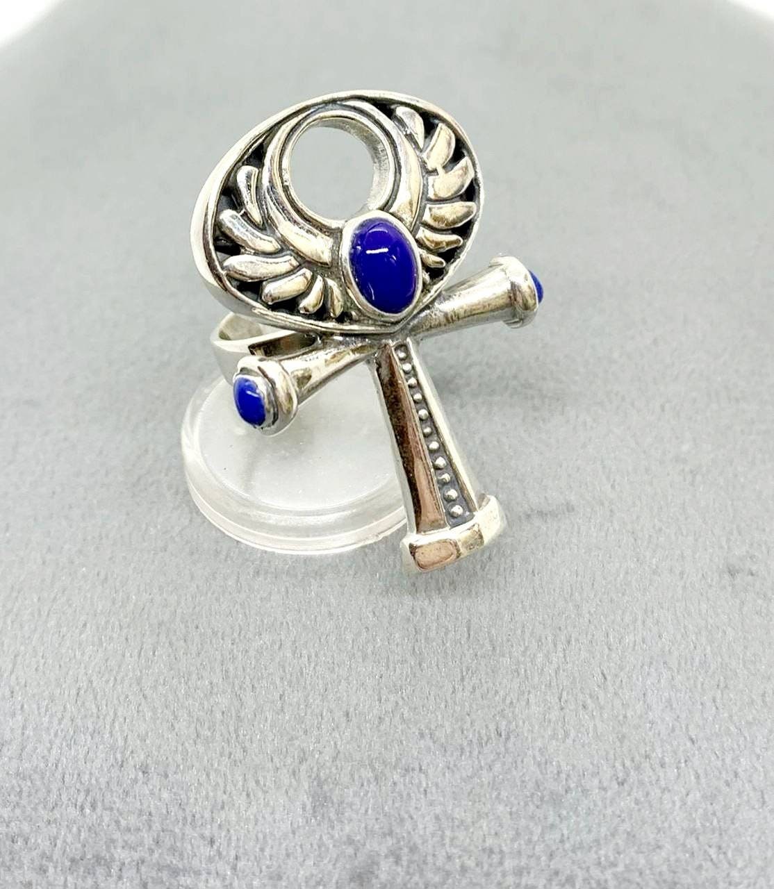 Handmade Egyptian Silver 925 Kemet Key of life Ring,World Wide Express Shipping - Thumbnail 3