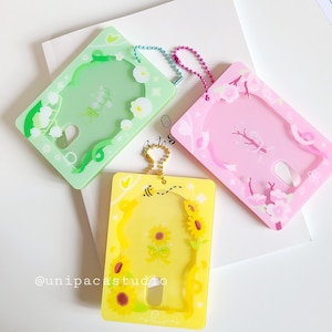 Kpop Acrylic Photocard Holder | Flower floral sakura cherry blossom, sunflower, lily of the valley | Kawaii coquette cupid, angel, magic