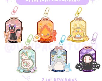 Japanese Animation Omamori Protection Amulet Keychain | 2" Cute Kawaii Acrylic Charm Keychain