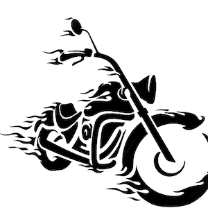 Motorcycle on Fire Digital File (SVG, PNG)