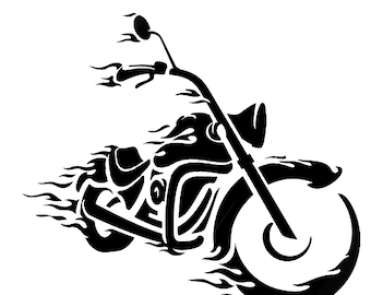 Motorcycle on Fire Digital File (SVG, PNG)
