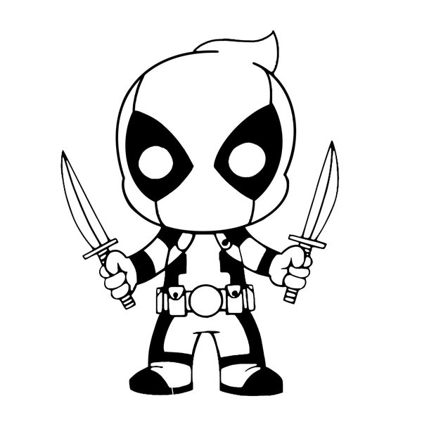 Fichier numérique Deadpool Chibi (SVG, PNG)