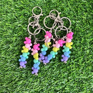 Mickey Minnie mouse ear key chain | key ring | bag tag | key holder | backpack clip | pastel mouse ears | best friend matching clip ring