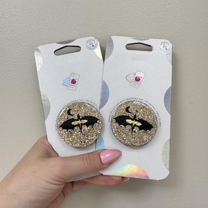 Fourth Wing Onyx Storm Tarin Andarna Dragon Signet | The Empyrean Series | phone grip | swappable tops | Glitter Resin | Phone Pop Grip |
