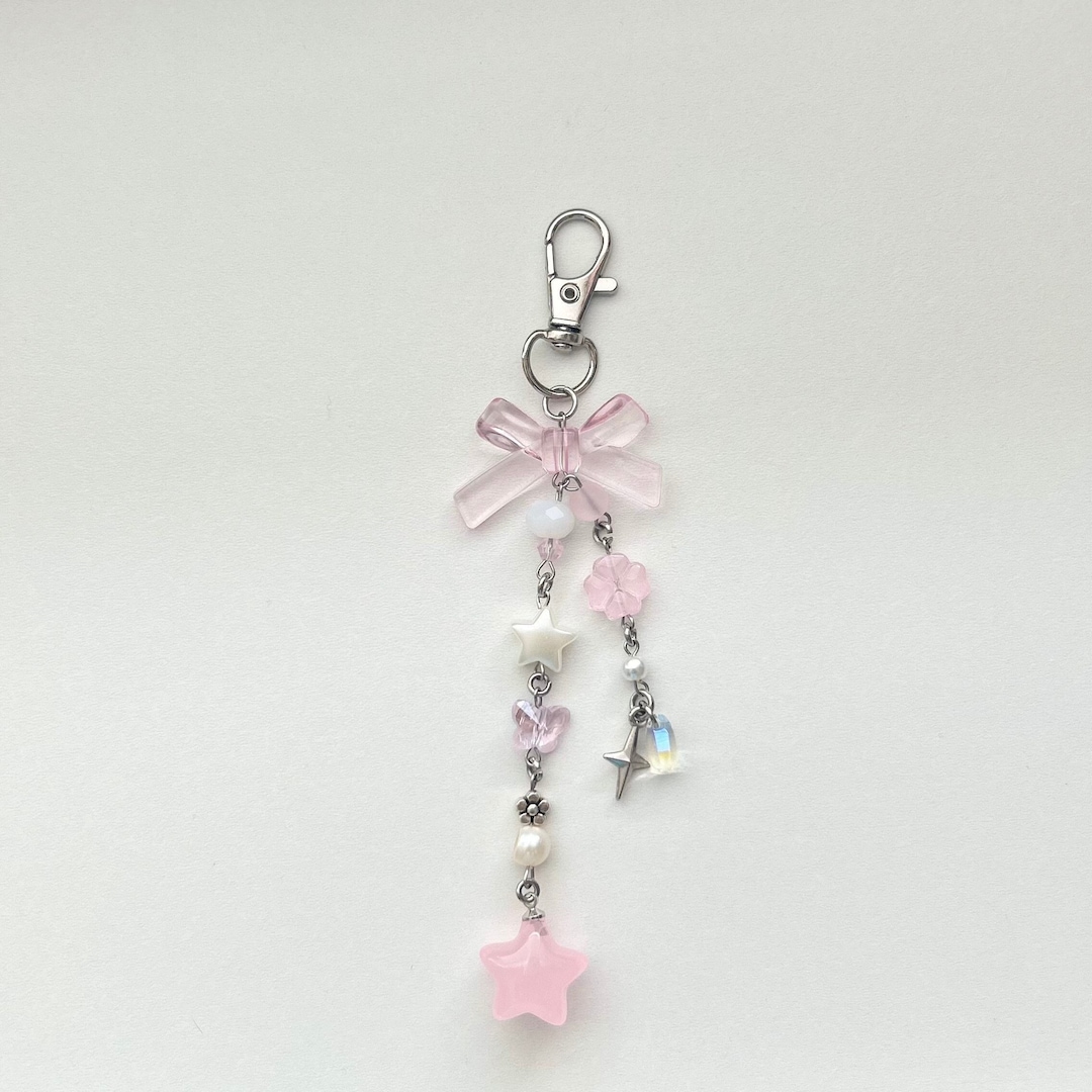 Pink Fantasies Keychain !! Handmade Cute Pink Coquette Bow Keychain - Etsy