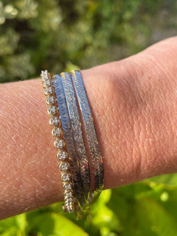 9ct gold herringbone best sale bracelet