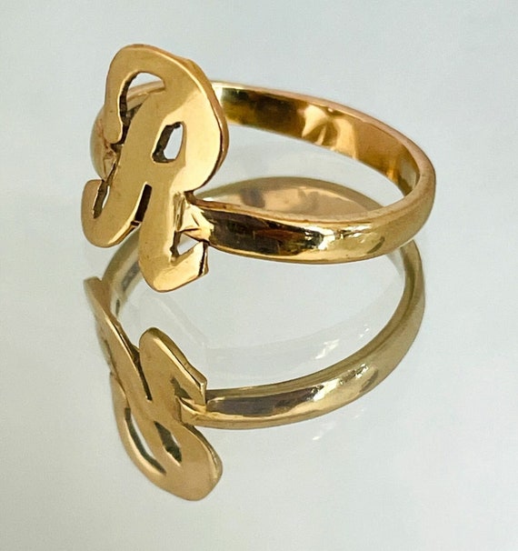 9ct Gold Letter r Signet Ring Etsy Australia