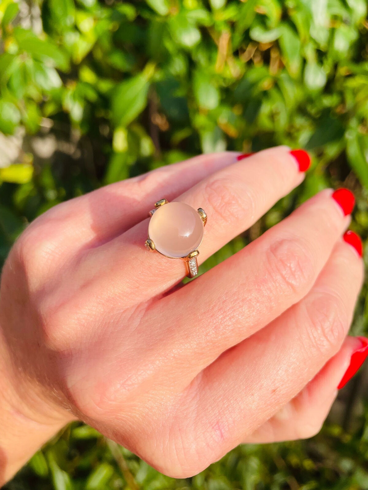9ct gold rose quartz ring sale