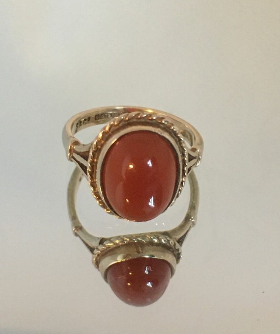 9ct Gold Carnelian Ring Etsy