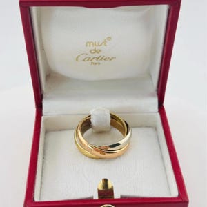 Vintage 18ct Gold Must De Cartier Band Ring