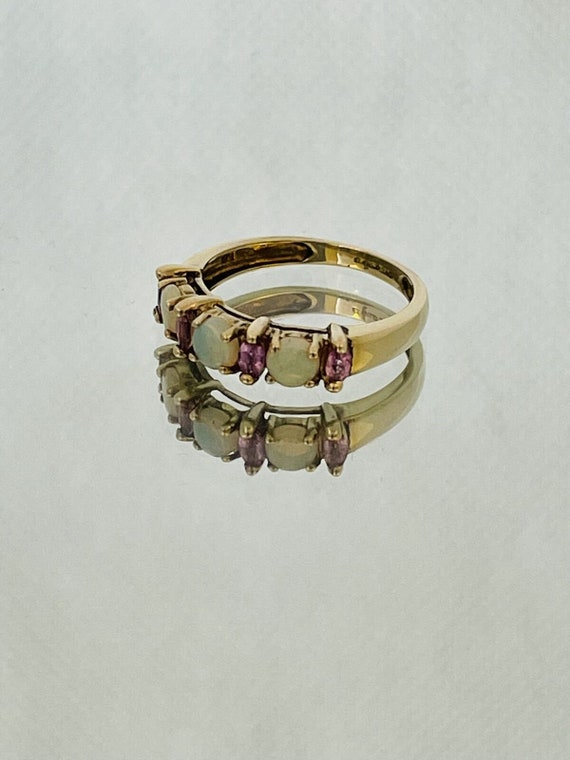 9ct gold opal and amethyst ring - image 4