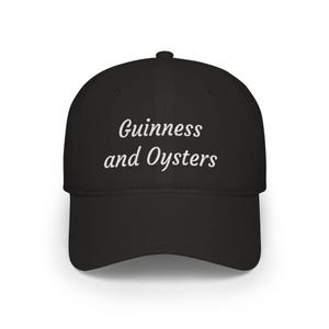 Guinness and Oysters Baseball Cap | Embroidered Script, Seafood Pub Hat