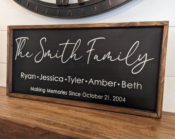 Family Name personalized carved wood sign: Wedding; New Home; Family name gift