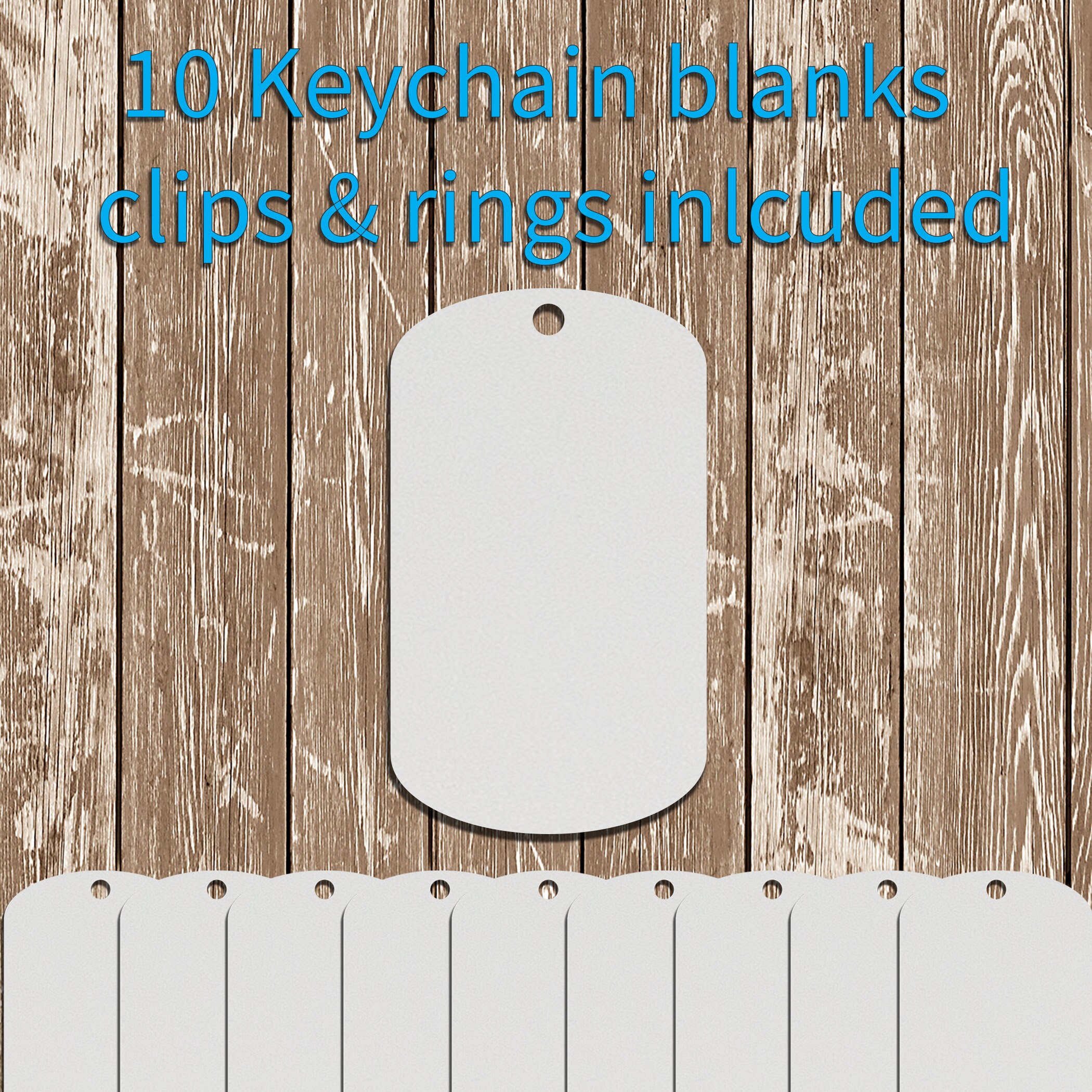 Dog Tag Keychain Blanks DOUBLE Sided Sublimation Blanks Hardware