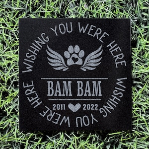 Dog Memorial | Personalized Pet Memorial Stone | Custom Black Granite Pet Grave Marker | Headstone For Dog | Pet Burial | Pet Bereavement