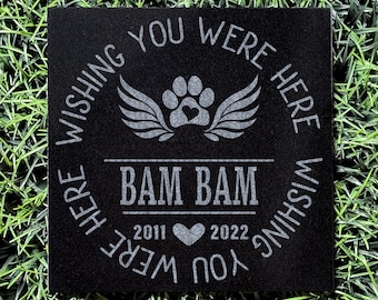 Dog Memorial | Personalized Pet Memorial Stone | Custom Black Granite Pet Grave Marker | Headstone For Dog | Pet Burial | Pet Bereavement