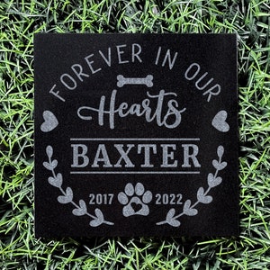 Dog Memorial | Personalized Pet Memorial Stone | Custom Black Granite Pet Grave Marker | Headstone For Dog | Pet Burial | Pet Bereavement