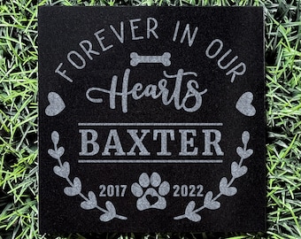 Dog Memorial | Personalized Pet Memorial Stone | Custom Black Granite Pet Grave Marker | Headstone For Dog | Pet Burial | Pet Bereavement