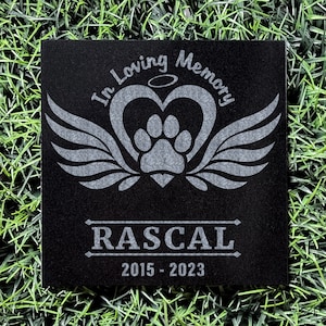 Dog Memorial | Personalized Pet Memorial Stone | Custom Black Granite Pet Grave Marker | Headstone For Dog | Pet Burial | Pet Bereavement