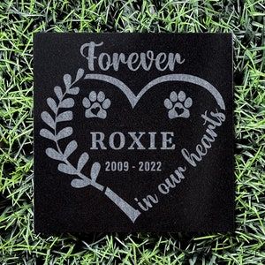 Dog Memorial | Personalized Pet Memorial Stone | Custom Black Granite Pet Grave Marker | Headstone For Dog | Pet Burial | Pet Bereavement