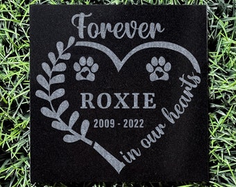 Dog Memorial | Personalized Pet Memorial Stone | Custom Black Granite Pet Grave Marker | Headstone For Dog | Pet Burial | Pet Bereavement