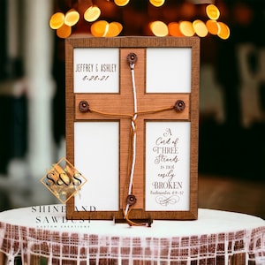 Drei Stränge Schnur / Hochzeitsschild / Einheitszeremonie / Hochzeitsdekor / Hochzeitsgeschenk für die Braut / Erneuerung des Gelübdes / Hochzeitsgeschenk