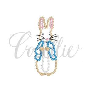 Mini Peter Rabbit outline embroidery design, Beatrix Potter, Peter Rabbit, Boy bunny, Boy rabbit, Vintage stitch embroidery, Easter, Carrot