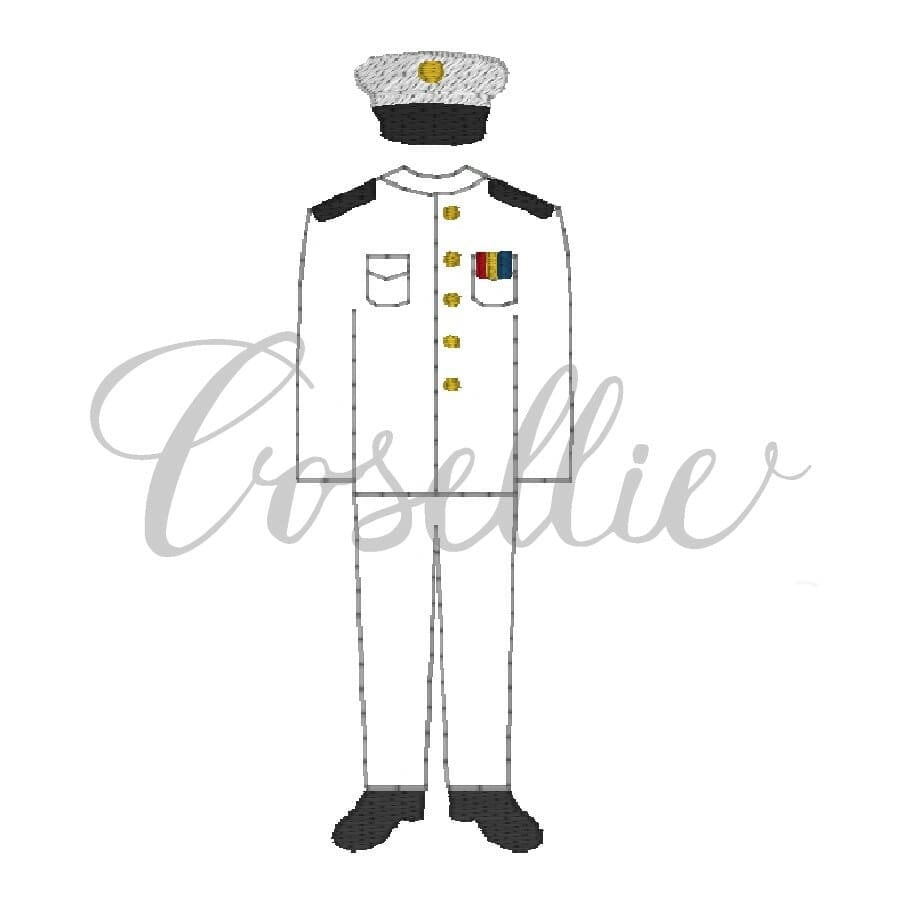 Navy Uniform Embroidery Design Navy Embroidery Design US Etsy