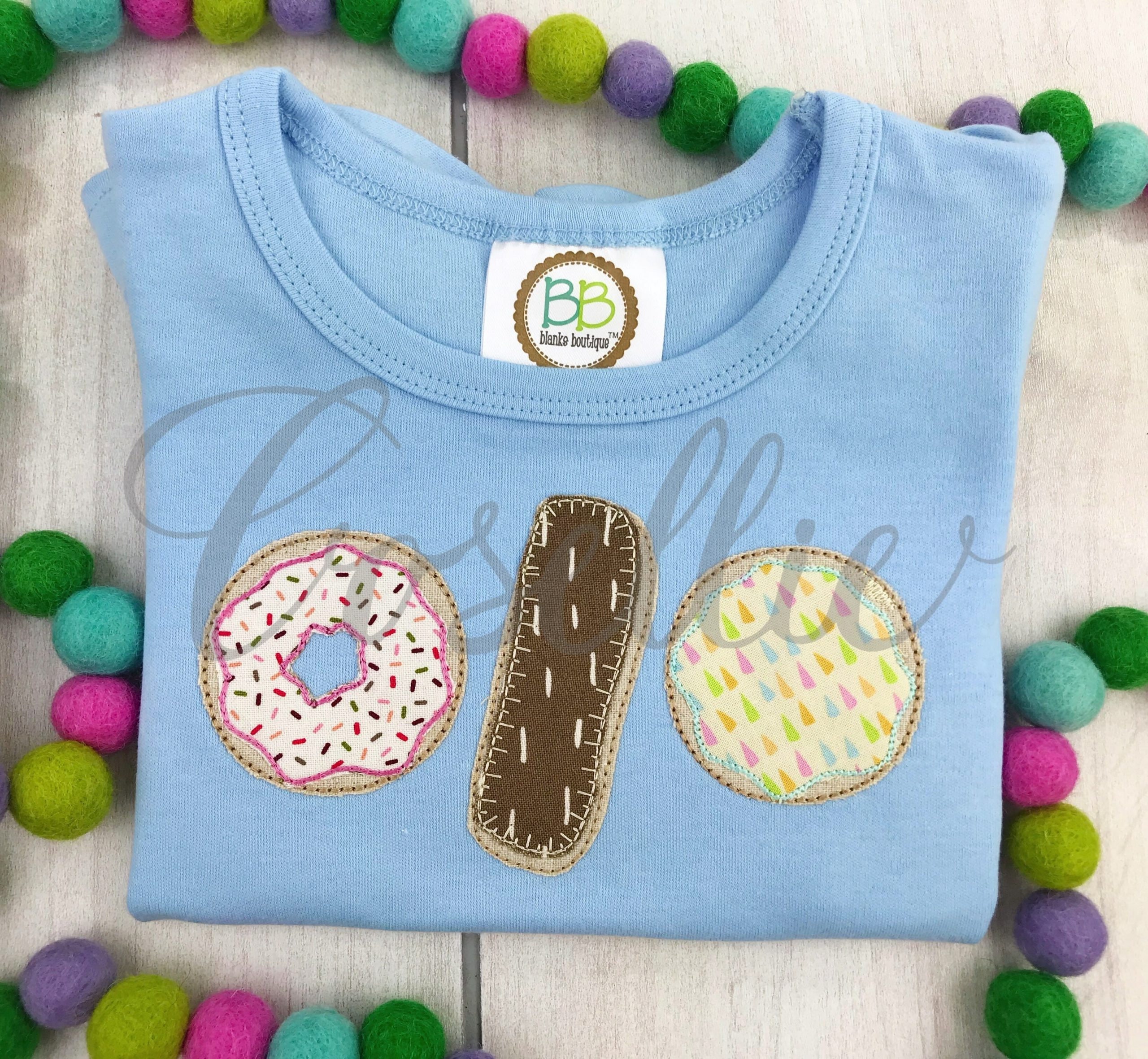 Donuts Applique Embroidery Design Vintage Donuts Donut Etsy