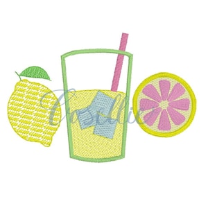 Lemonade embroidery design, Lemon embroidery design, Lemonade, Cart, Summer, Spring, Vintage stitch embroidery design, Applique