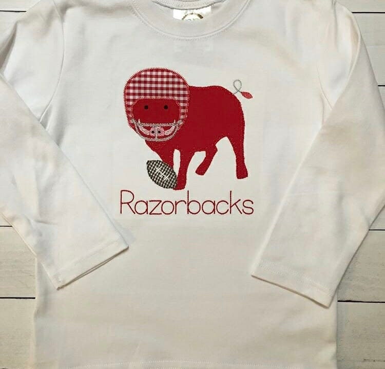 Applique Razorback Razorback Embroidery Design, Football, Wild Pig, Vintage Stitch ...
