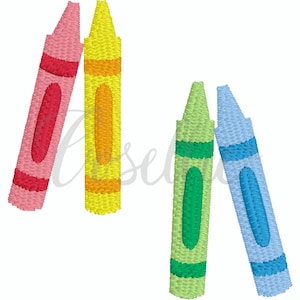 Mini Buntstifte Split Stickmuster, Buntstifte, Vintage Buntstifte, Back to school, Vintage Stitch Stickmuster, Schule, Schule design