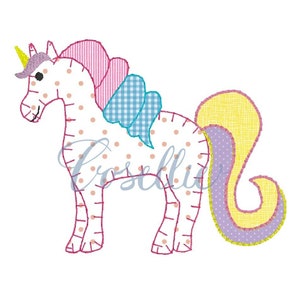 Unicorn applique embroidery design, Unicorn embroidery design, Horse, Girl, Vintage stitch embroidery design, Applique, Princess, Castle