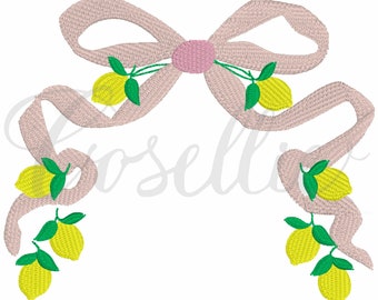 Lemon bow embroidery design, Lemon frame, Fruit, Lemon, Lemons, Floral frame, Bow embroidery design, Vintage bow, Sketch bow, Name frame