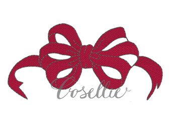 Bow embroidery design, Vintage bow, Christmas, Girl, Vintage stitch embroidery design, Applique, Quick stitch bow, Girly bow, Simple bow