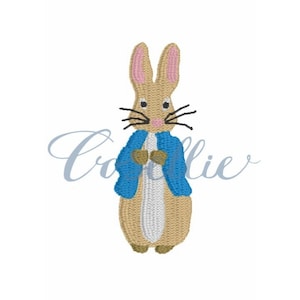 Mini Peter Rabbit embroidery design, Beatrix Potter, Peter Rabbit, Boy bunny, Boy rabbit, Vintage stitch embroidery design, Easter, Carrot