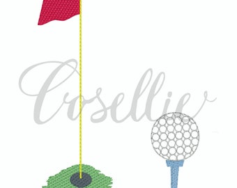 Golf hole and ball embroidery design, Golf embroidery design, Golf green, Golf hole, Hole in one, Golf, Golf clubs, Golf bag, Golf ball