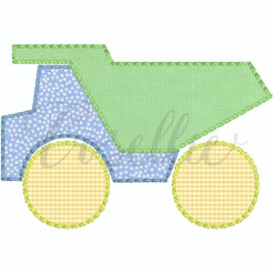 Diseño de bordado de apliques de camión volquete, Vehículos de construcción, Chico, Vehículos, Coches, Apliques, Bulldozer, Camión volquete, Excavadora