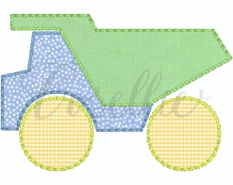 Diseño de bordado de apliques de camión volquete, Vehículos de construcción, Chico, Vehículos, Coches, Apliques, Bulldozer, Camión volquete, Excavadora