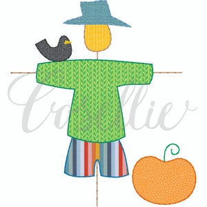 Scarecrow Boy Applique Embroidery Design