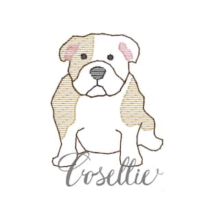 Mini bulldog embroidery design, Bulldog, Vintage bulldog, Football, Vintage stitch embroidery design, Bulldogs, Dog, Puppy, Classic bulldog