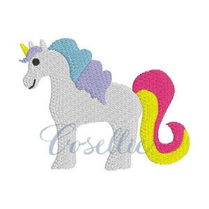 Mini Einhorn Stickmuster, Stickmuster Einhorn, Pferd, Mädchen, Vintage Stich Stickmuster, Applikation, Prinzessin, Schloss