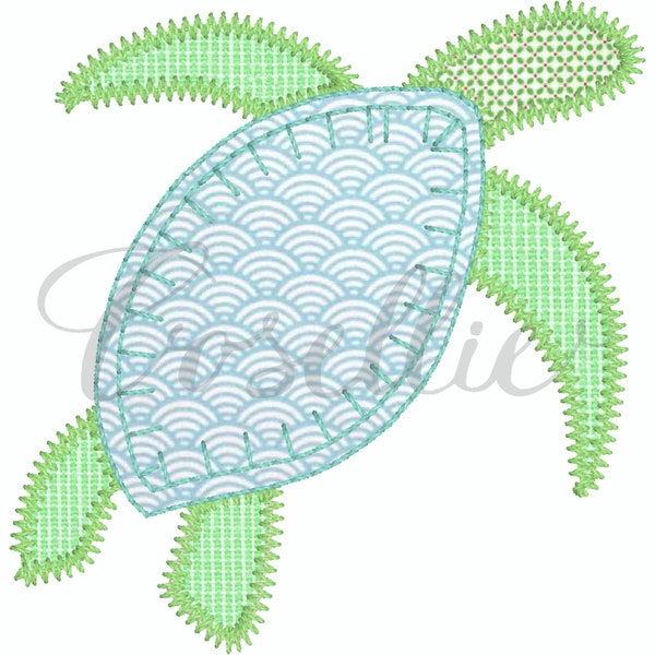 Turtle Applique Embroidery Design - Turtle Embroidery Design - Machine Embroidery File